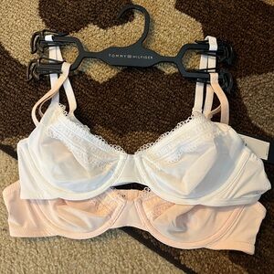 Tommy Hilfiger Women's Lace Accent Bra Duo - White and Pink